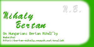 mihaly bertan business card